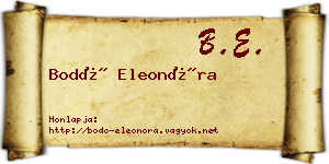 Bodó Eleonóra névjegykártya