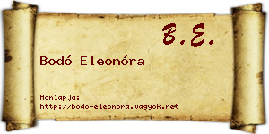 Bodó Eleonóra névjegykártya